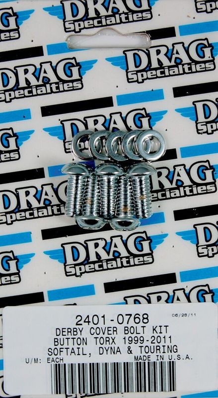 Skruvsats derbylock Drag Specialties krom H-D 99-15