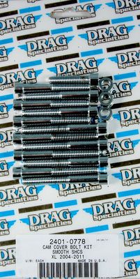 Skruvsats kamkåpa Drag Specialties krom slät Sportster 04-15