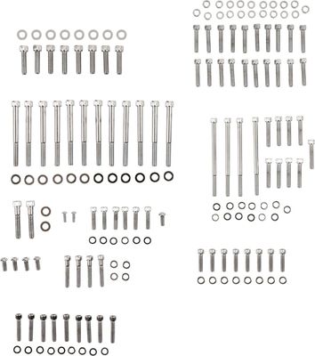 Skruvsats Drag Specialties M-Eight räfflad krom Touring 17-24, Trike 17-21