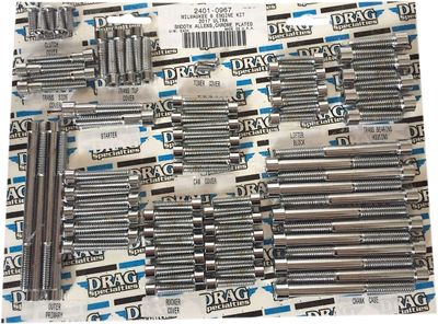 Skruvsats Drag Specialties M-Eight slät krom Touring 17-24, Trike 17-21