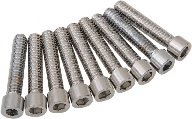 Skruvsats Drag Specialties M-Eight M8CAMCOV slät krom H-D 17-24