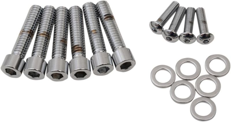 Skruvsats Drag Specialties M-Eight Control M8HANCON slät krom Touring 17-24