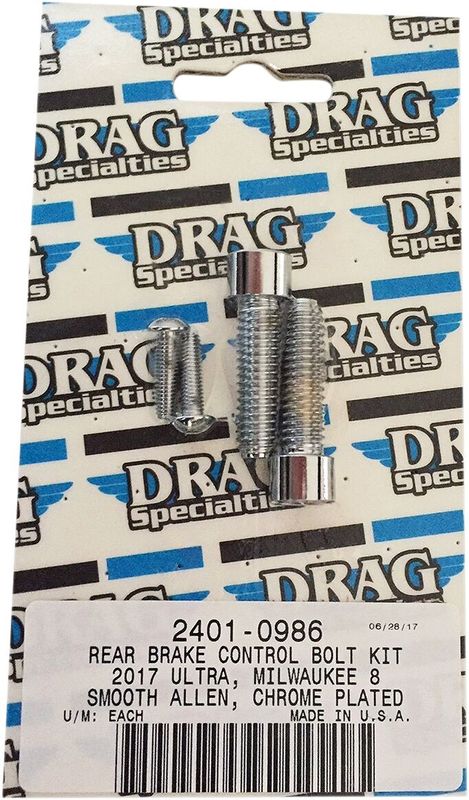 Skruvsats Drag Specialties M-Eight Rear Brake slät krom H-D 17-24