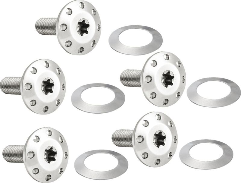 Skruvsats bromsskiva fram Arlen Ness Holeshot polerad FLT Touring with front spoke 300-905