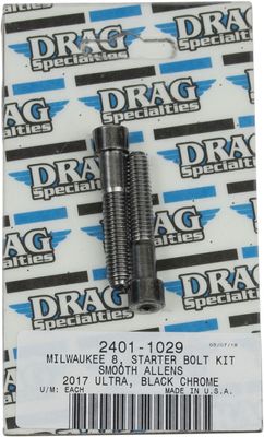 Skruvsats Drag Specialties M-Eight slät svart H-D 17-upp MK781SBK