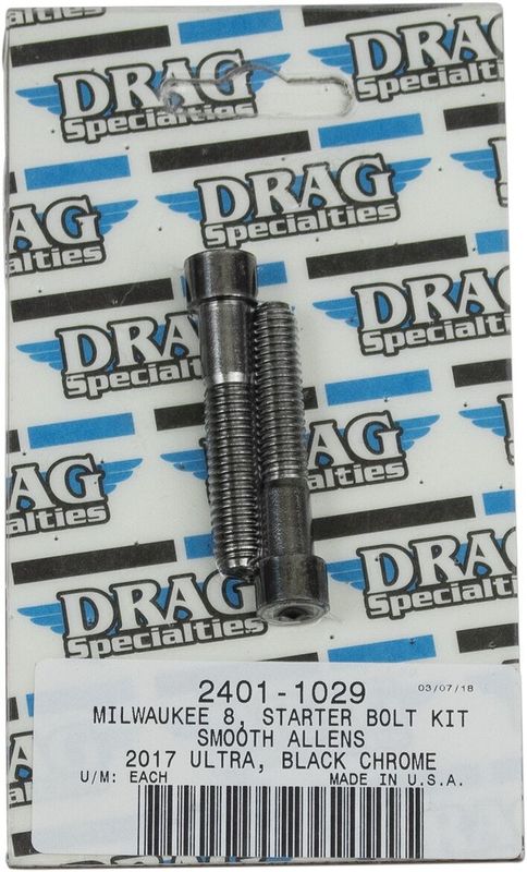 Skruvsats Drag Specialties M-Eight slät svart H-D 17-upp MK781SBK