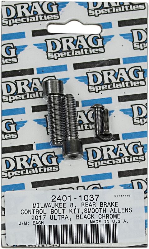 Skruvsats Drag Specialties M-Eight slät svart H-D 17-24
