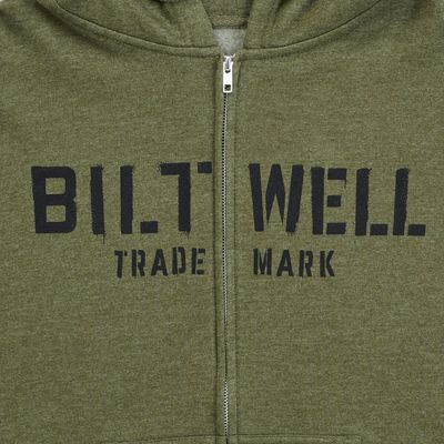 Hoodie Biltwell Stencil stl S olivgrön