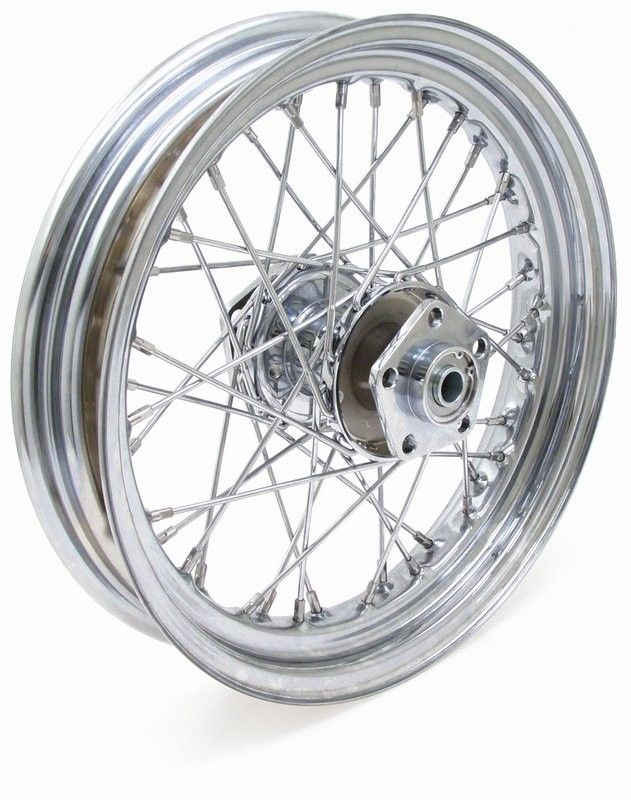 Bakhjul, 16x3 40 ekrat, kromat. B/T 73-84 även 85-, 3/4 axel