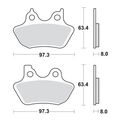 Bromsklossar fram/bak T/C 00-07 (EJ Springer fr) XL 00-03/V-Rod 02-05