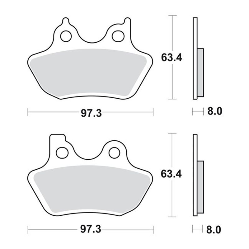 Bromsklossar fram/bak T/C 00-07 (EJ Springer fr) XL 00-03/V-Rod 02-05