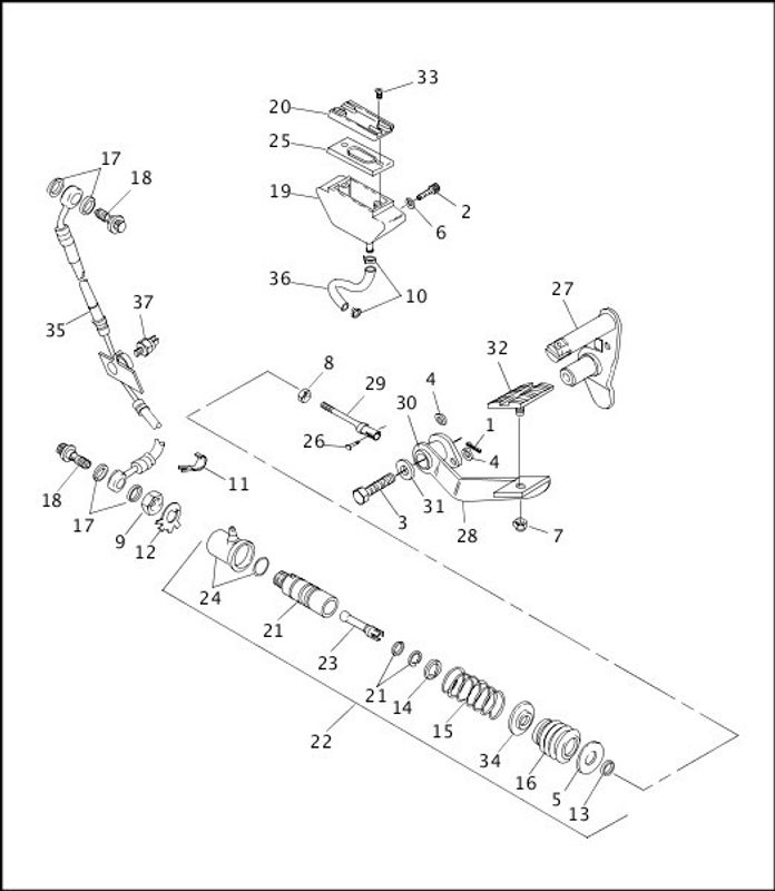 Renoveringssats huvudcylinder bak MCS L87-17 Big Twin