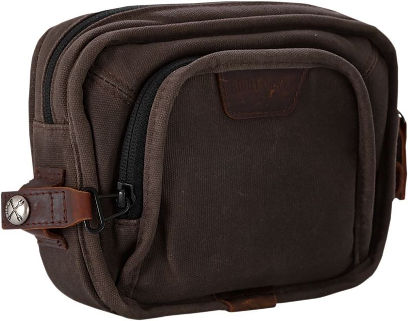 Styrväska Burly Voyager vaxad canvas mörk ek universal