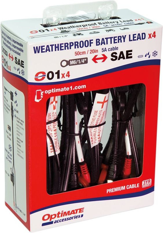 Laddkabel batteri Tecmate OptiMate Lead 4PACK 1/4
