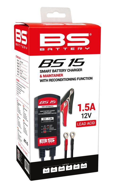 Batteriladdare BS Battery SMART Maintainer Reconditioning BS15 12V-1.5A