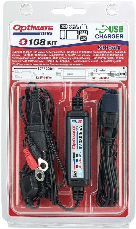 Tecmate Usb Charger W 20 Cord Usb Charger W 20 Cord