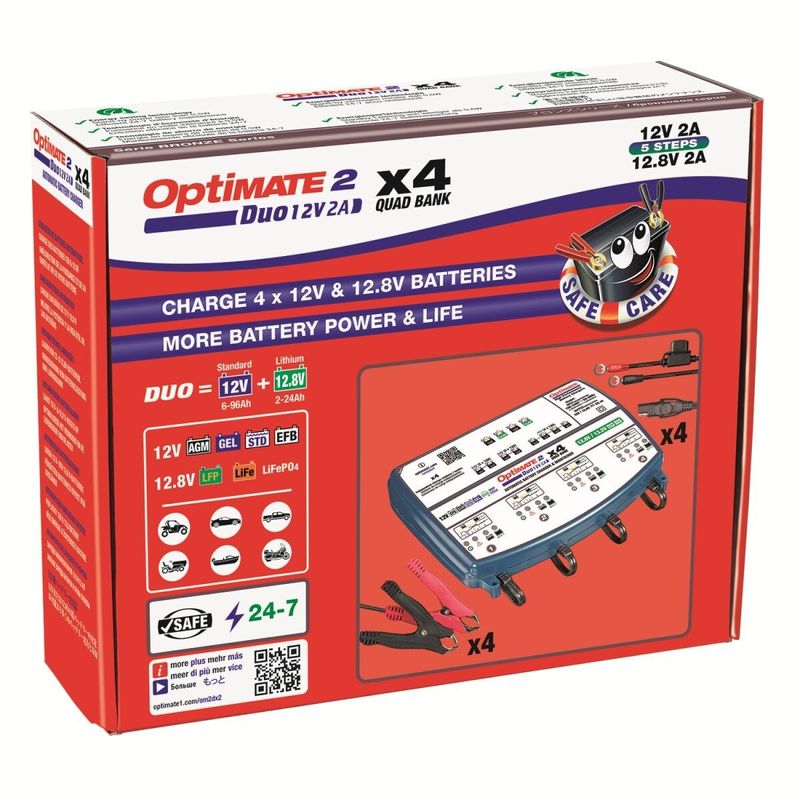 Batteriladdare Tecmate OptiMate 2 DUO 4 Bank