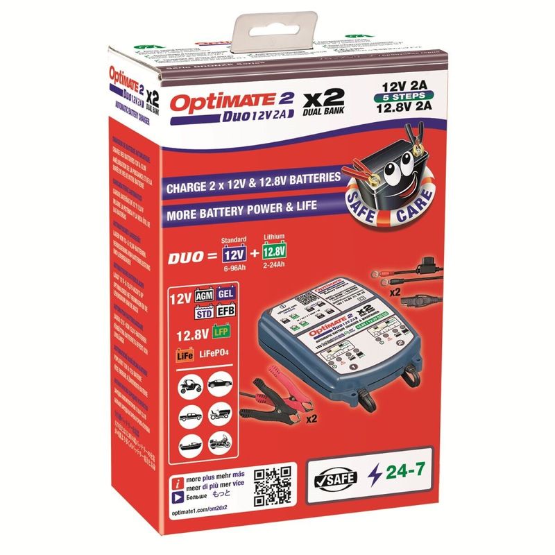 Batteriladdare Tecmate OptiMate 2 DUO 2 Bank
