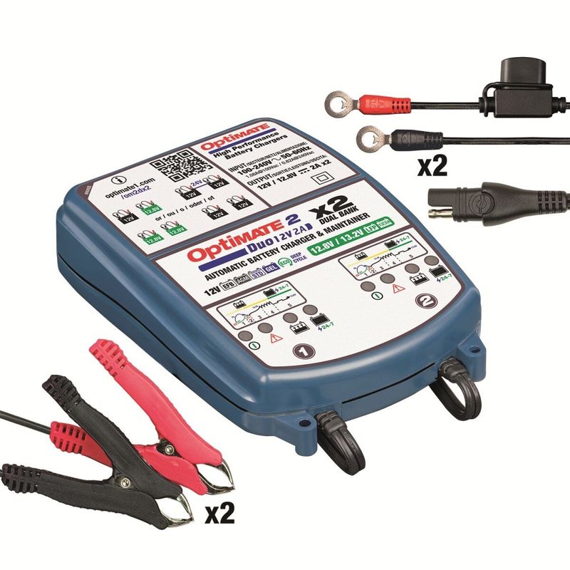 Batteriladdare Tecmate OptiMate 2 DUO 2 Bank