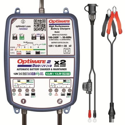 Batteriladdare Tecmate OptiMate 2 DUO 2 Bank