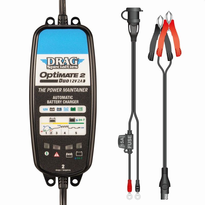 Batteriladdare Drag Specialties OPTIMATE 2 DUO EU