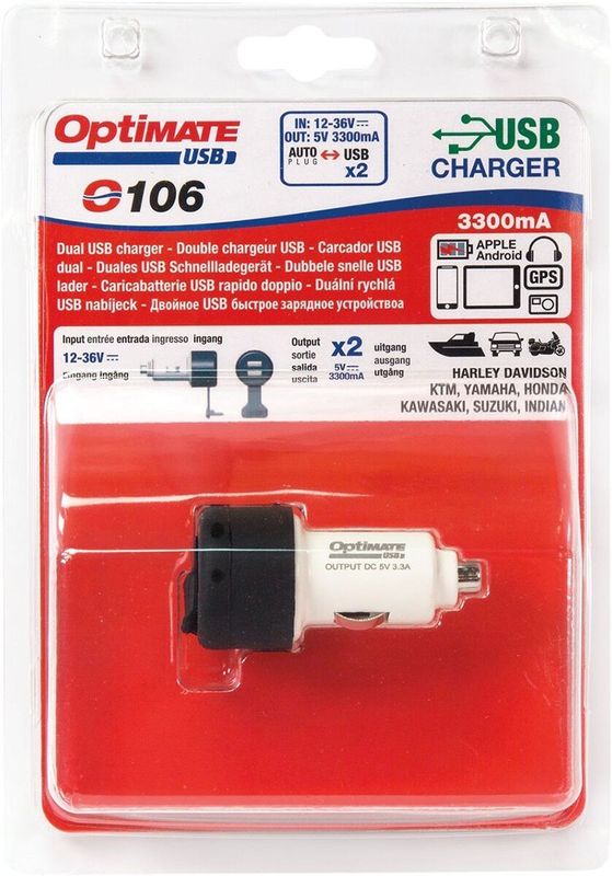 Laddare Tecmate OptiMate USB dubbel