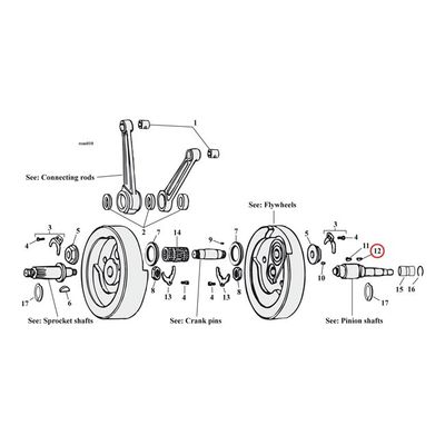 Woodruffkil oljepumpsdrev MCS Big Twin 90-99
