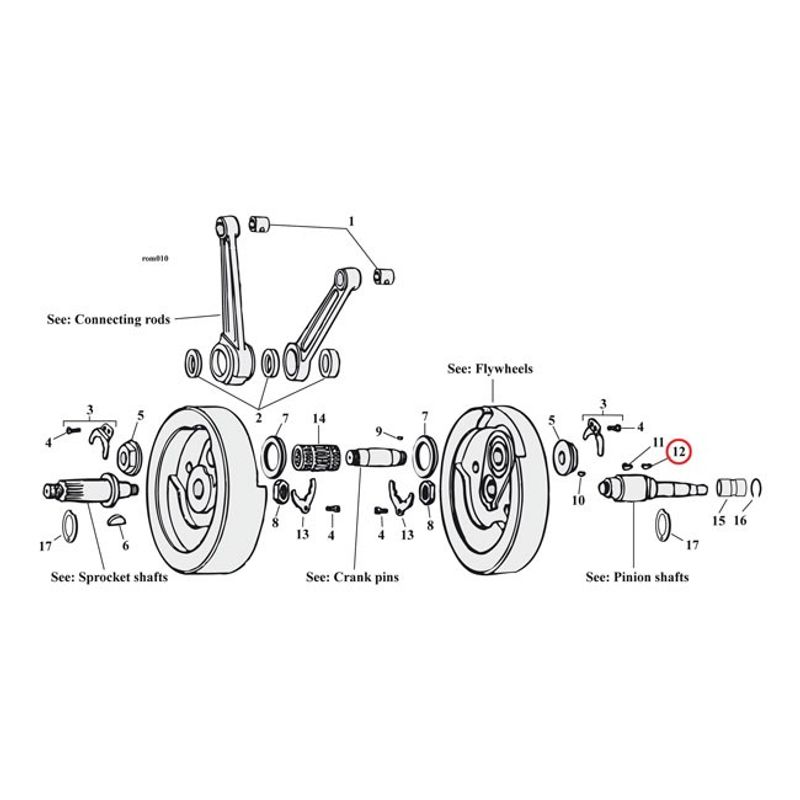 Woodruffkil oljepumpsdrev MCS Big Twin 90-99
