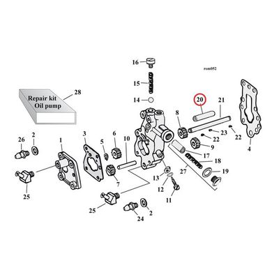 Bussning drivaxel oljepump MCS Big Twin 36-99