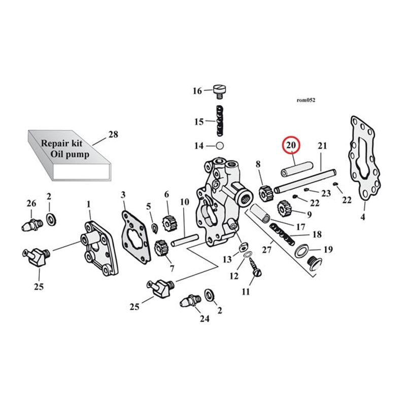 Bussning drivaxel oljepump MCS Big Twin 36-99