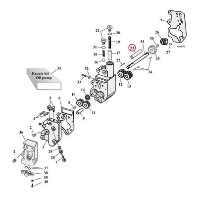 Bussning drivaxel oljepump MCS Big Twin 36-99