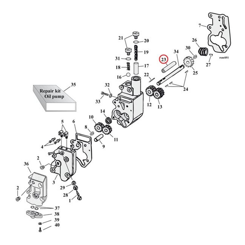 Bussning drivaxel oljepump MCS Big Twin 36-99