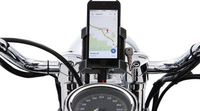 Hållare smartphone/GPS premium med styrfäste svart