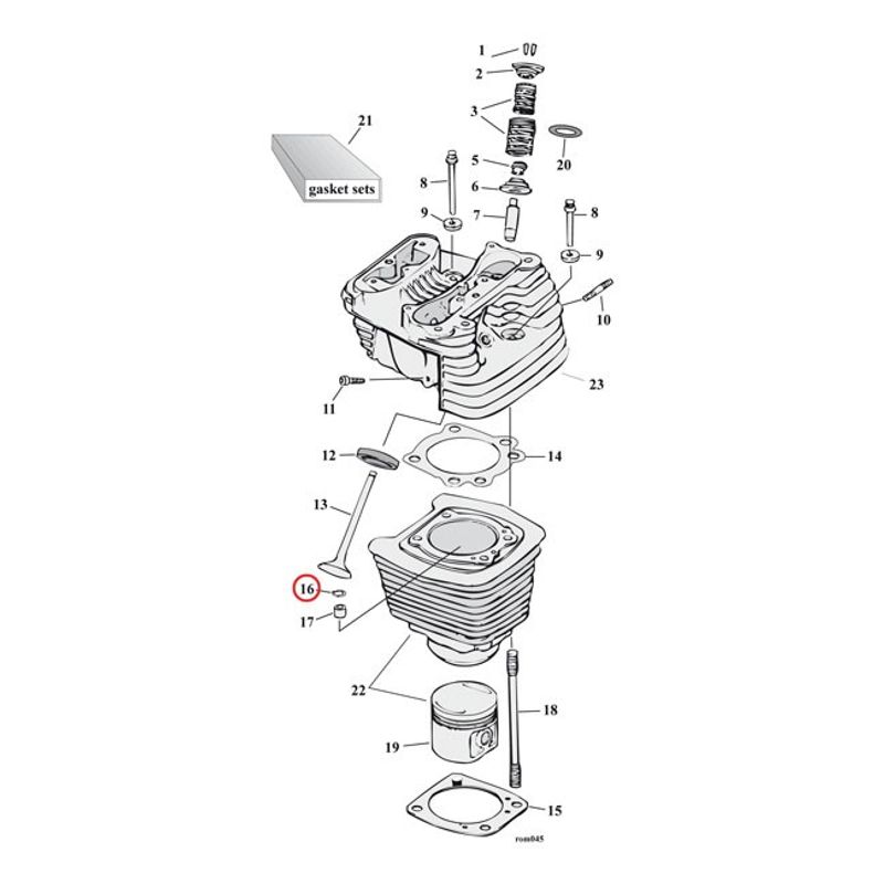 O-ring cylinder studs (84-99 Evo, 86-07 XL)