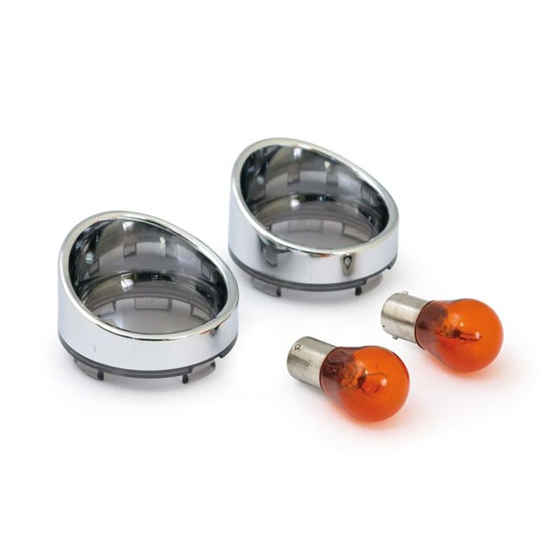 Blinkersglas med visir MCS ljust rökfärgat glas orange lampa 00-25