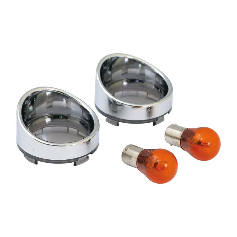 Blinkersglas med visir MCS ljust rökfärgat glas orange lampa 00-25