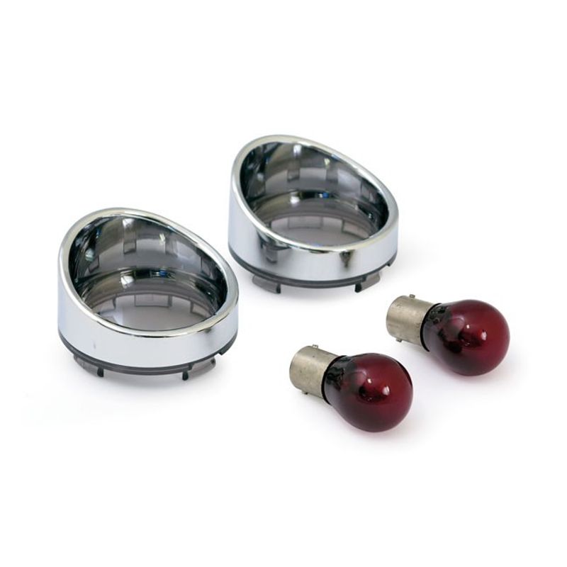 Blinkersglas med visir MCS ljust rökfärgat glas röd lampa 00-25