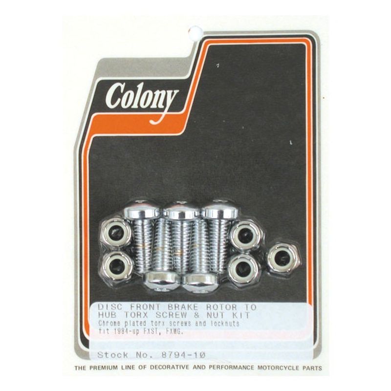 Skruv- och muttersats bromsskiva Colony platt torx Big Twin 84-25