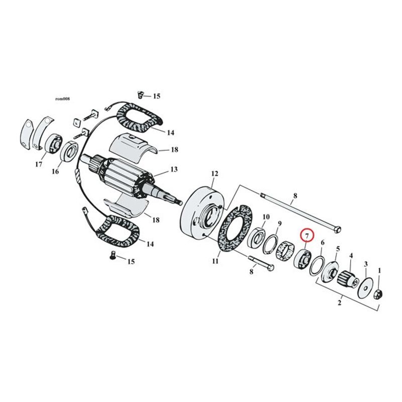 Kullager drivände generator MCS 82-E84 XL Sportster with stock