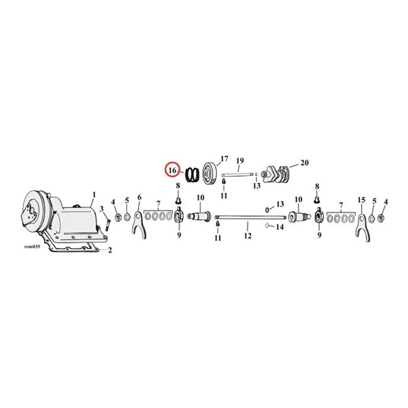 Fjäder växeldrev/frihjulskoppling startmotor MCS