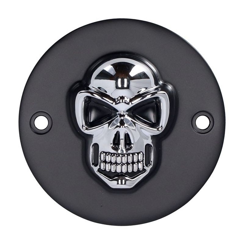 Tändningslock MCS Skull svart/krom Big Twin 70-99, XL 04-22