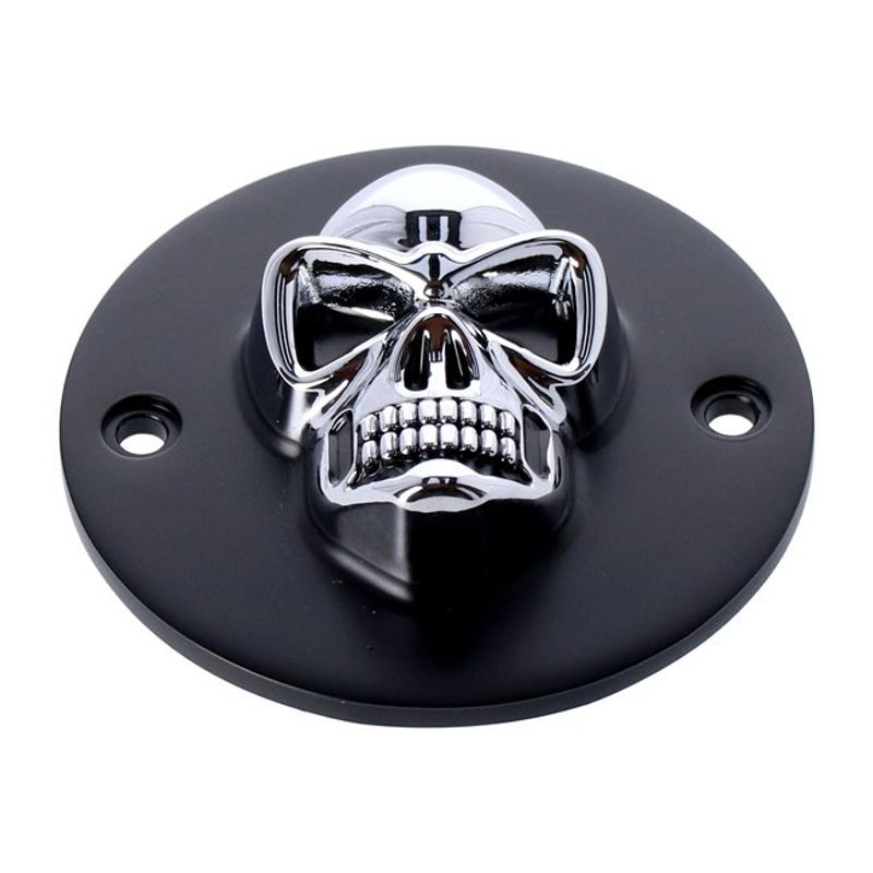 Tändningslock MCS Skull svart/krom Big Twin 70-99, XL 04-22