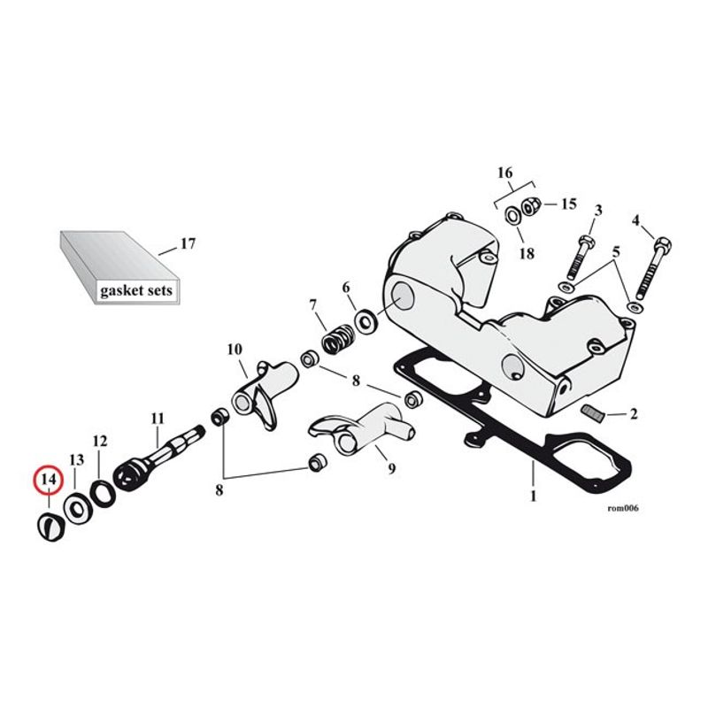 Pluggsats ände vipparmsaxel Colony sexkant krom Shovelhead 71-84