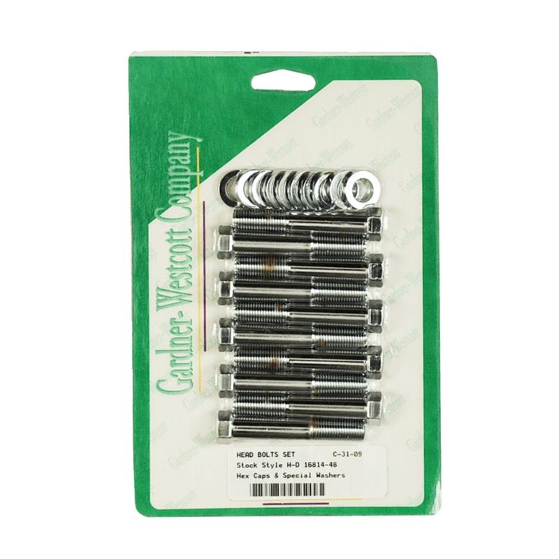Topplocksskruvsats Gardner-Westcott krom Big Twin 48-84