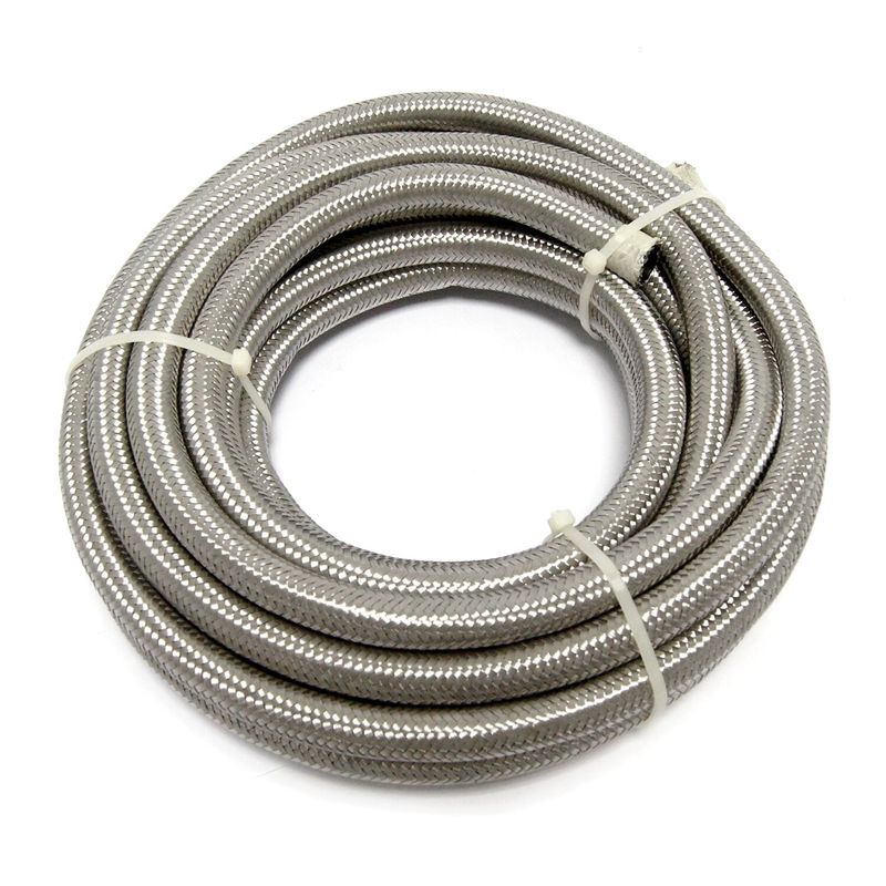 Bränsleslang MCS 3/8" 10mm flätad rostfri klar