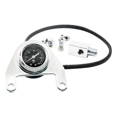 Oljetrycksmätare MCS 0 60 PSI krom Twin Cam Softail 00-17 m.fl.