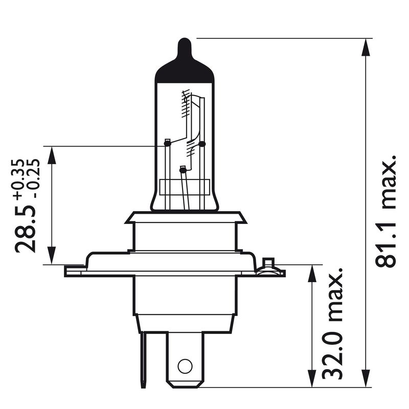 Glödlampa strålkastare Philips Vision H4