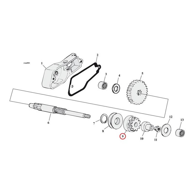 Drev startmotor WAI Global 54-169 Big Twin 65-88