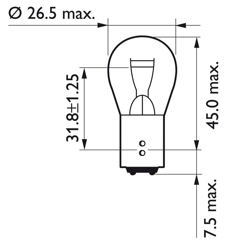 Glödlampa Philips VisionPlus P 21/5 (2-pack)