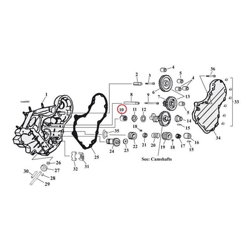 Bussning kamaxel Jims OHV inre Knucklehead 36-47
